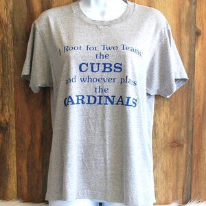 Cubs vs Cardinals Rivalry Tee Gray Medium